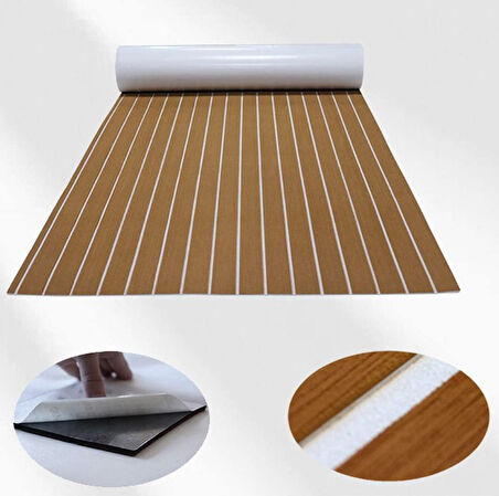 Eva Köpük Sahte Tik Güverte Zemin Kaplama 45x240 cm