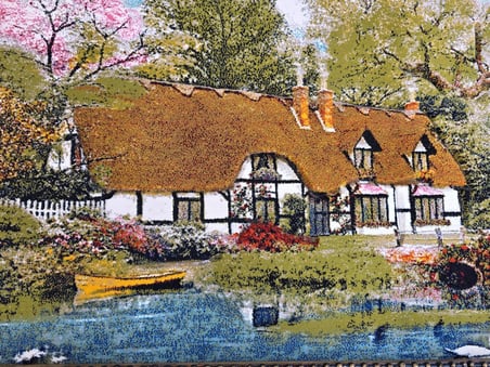 Kemerli Köprü Günlüğü Adlı İran Tebriz Halı Tablo 123x73cm - Duvar Halı Kilim Tablo