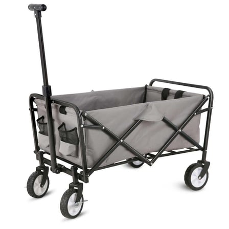 Lex YW54259 Katlanabilir Tekerlekli Kamp Plaj Taşıma Arabası Gri 75x46x88cm