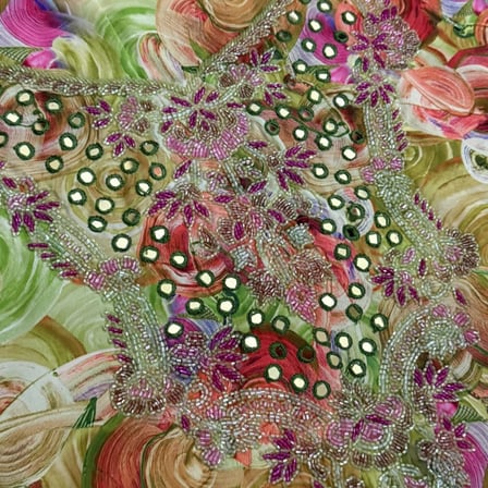 İşlemeli Hint Elbise Kumaşı 370x110cm (Model 2)