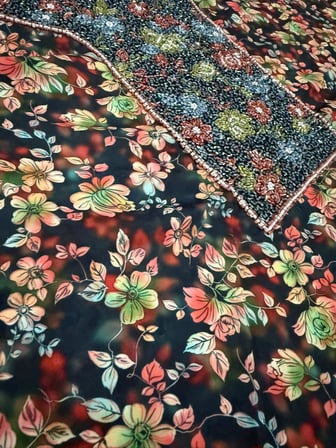 İşlemeli Hint Elbise Kumaşı 370x110cm (Model 11)