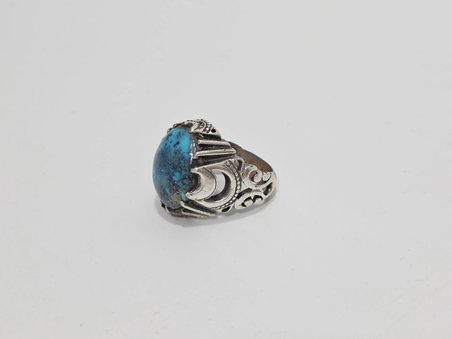 Firuze Turkuaz Taşlı 925 Ayar Gümüş Yüzük 16,9 Gram