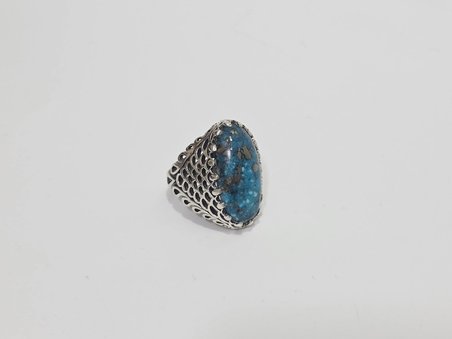 Firuze Turkuaz Taşlı 925 Ayar Gümüş Yüzük 16,4 Gram