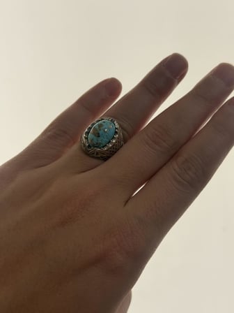 Firuze Turkuaz Taşlı 925 Ayar Gümüş Yüzük 13,70 Gram
