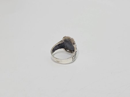 Gri Labradorit Taşlı 925 Ayar Gümüş Yüzük 8,45 Gram