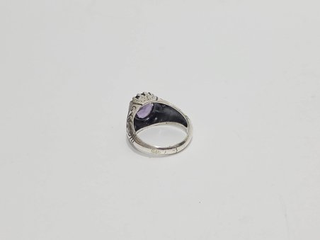 Ametist Taşlı 925 Ayar Gümüş Yüzük 9,15 Gram