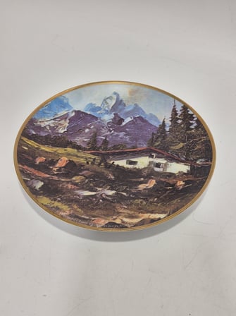 Kahla Vintage Alp Dağları Temalı Porselen Duvar Tabağı 19,5cm 004