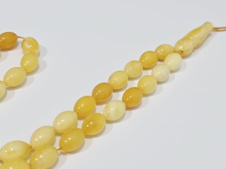Doğal Kaya Damla Kraliçe Kehribar Tesbih 33lük 11 Gram K013