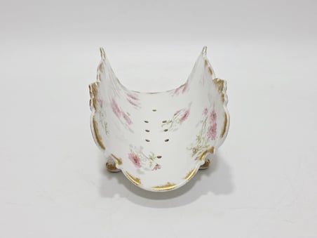 Gda Çiçek Desenli Porselen Kuşkonmaz Sunum Tabağı 22,5x13x10,5cm