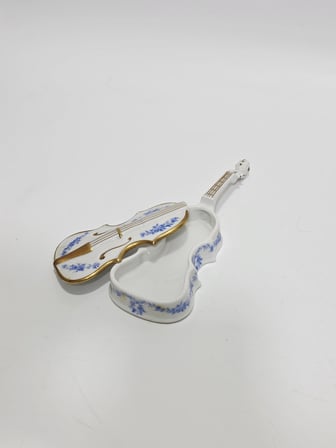Limoges Gitar Desenli Porselen Saklama Kutusu 20x7x3cm