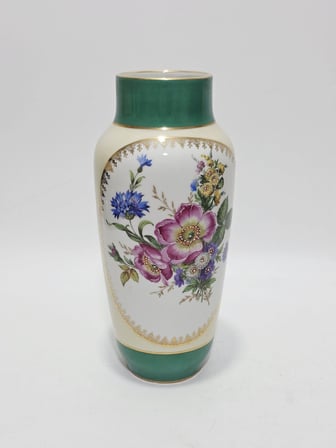 Limoges Çiçek Desenli Porselen Vazo 31cm
