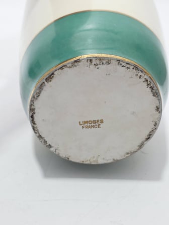 Limoges Çiçek Desenli Porselen Vazo 31cm