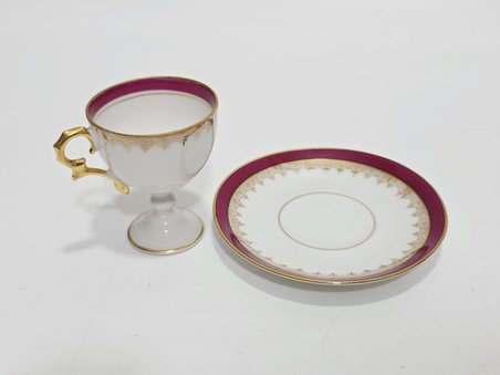 Limoges Bordo Kahve Fincan Takımı