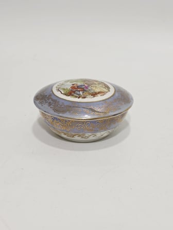Limoges Desenli Mavi Porselen Şekerlik 