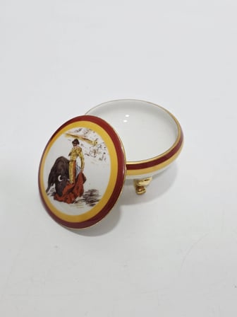 Limoges Matador Desenli Mini Porselen Takı Kutusu