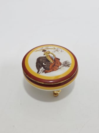 Limoges Matador Desenli Mini Porselen Takı Kutusu