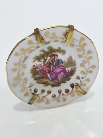 Limoges Antika Minyatür Dekoratif Tabak 6,5cm