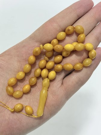 Doğal Kaya Damla Kehribar Tesbih 33lük 13,80 Gram K020