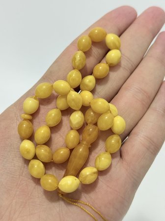 Doğal Kaya Damla Kehribar Tesbih 33lük 14 Gram K021