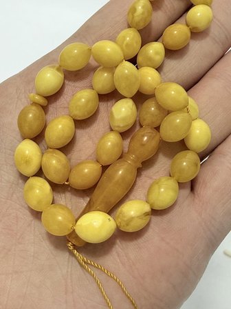 Doğal Kaya Damla Kehribar Tesbih 33lük 14 Gram K021