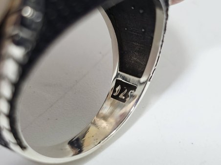 Kahverengi Taş Motifli 925 Ayar Gümüş Yüzük 13,15 Gram