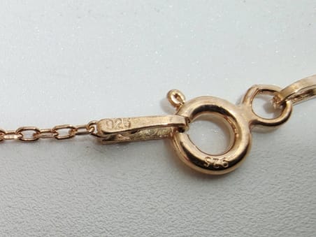 Mavi Taşlı 925 Ayar Rose Sarı Gümüş Kolye 2,85 Gram