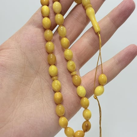 Doğal Kaya Damla Kehribar Tesbih 33lük 13,5 Gram K022