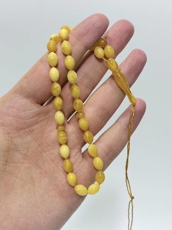 Doğal Kaya Damla Kehribar Tesbih 33lük 7,80 Gram K025