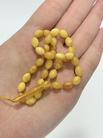 Doğal Kaya Damla Kehribar Tesbih 33lük 7,80 Gram K025
