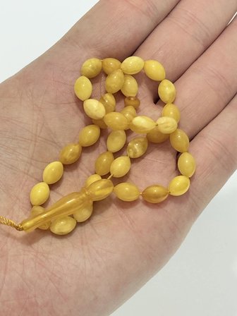 Doğal Kaya Damla Kehribar Tesbih 33lük 7,80 Gram K025