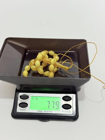 Doğal Kaya Damla Kehribar Tesbih 33lük 7,80 Gram K025