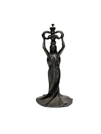 Kadın Figürlü Metal Lamba veya Mumluk Tabanı 23cm