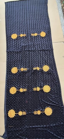 Nakış İşlemeli Kadife Elbiselik Kumaş 500x150cm 001