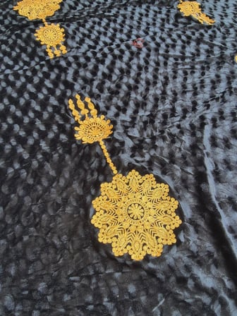 Nakış İşlemeli Kadife Elbiselik Kumaş 500x150cm 001