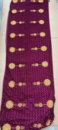Nakış İşlemeli Kadife Elbiselik Kumaş 500x150cm 003