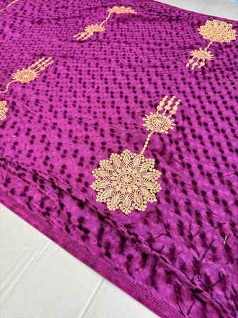 Nakış İşlemeli Kadife Elbiselik Kumaş 500x150cm 003