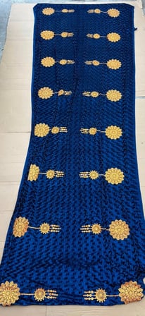 Nakış İşlemeli Kadife Elbiselik Kumaş 500x150cm 006