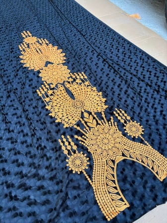 Nakış İşlemeli Kadife Elbiselik Kumaş 300X150cm 0011