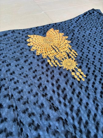 Nakış İşlemeli Kadife Elbiselik Kumaş 300X150cm 0011