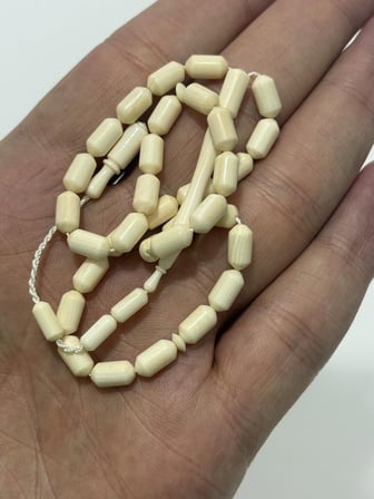 Kesme Fildişi Tesbih 8,60 Gram - Koleksiyonluk Fil Dişi Tespih (F057)