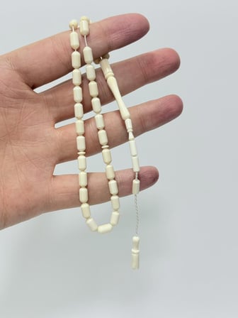 Kesme Fildişi Tesbih 8,90 Gram - Koleksiyonluk Fil Dişi Tespih (F061)