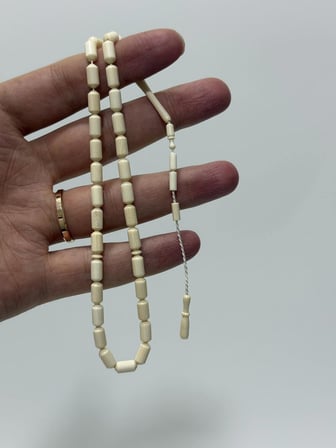 Kesme Fildişi Tesbih 8,50 Gram - Koleksiyonluk Fil Dişi Tespih (F064)