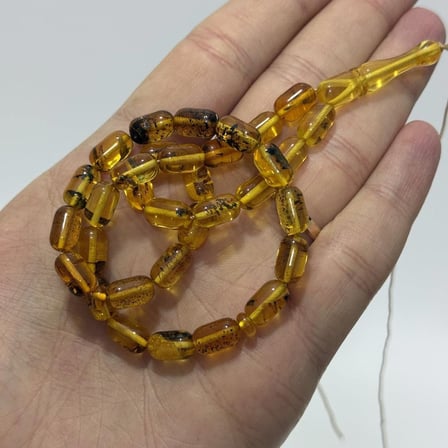 Doğal Kaya Damla Kehribar Tesbih 33lük 12,55 Gram K029