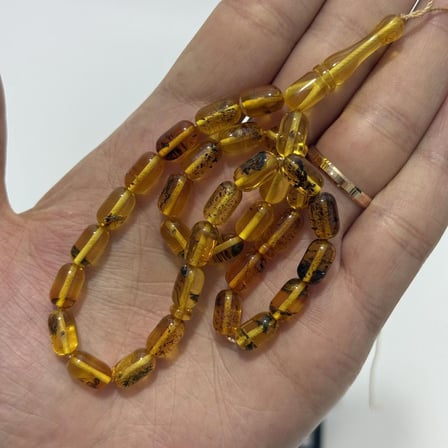 Doğal Kaya Damla Kehribar Tesbih 33lük 12,55 Gram K029