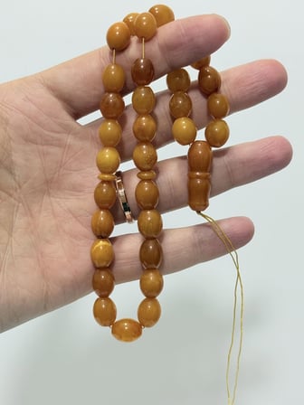 Doğal Kaya Damla Kehribar Tesbih 33lük 19,70 Gram K031