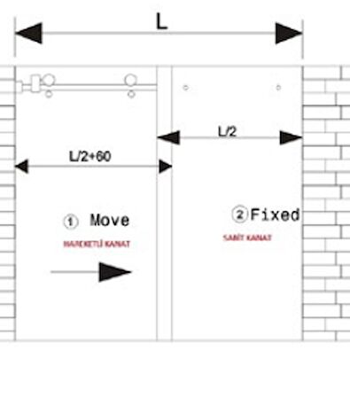 DUŞAKABİN SÜRME KAPI MEKANİZMA SETİ PARLAK ALTIN