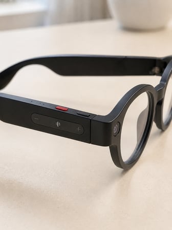 Siyah Akıllı Kamera Gözlüğü Fotoğraf Video Çekimli Yapay Zeka Destekli Bluetooth Çoklu Dil Çeviri 3 