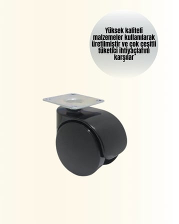 Masa ve Koltuk İçin Kilitsiz Tekerlek Seti 6 cm
