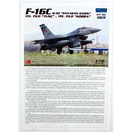 F-16C B-50 Uçak Maketi, 1/72 HT069