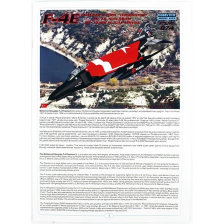 HT074 1/72 Ölçek F-4E Phantom II Terminatör, 50.Yıl Kutlama Maketi